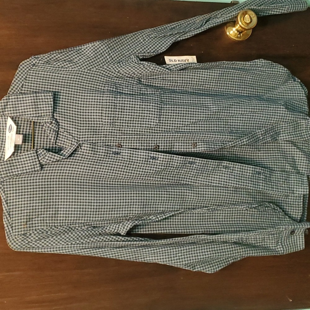 Old Navy blue plaid shirt  medium